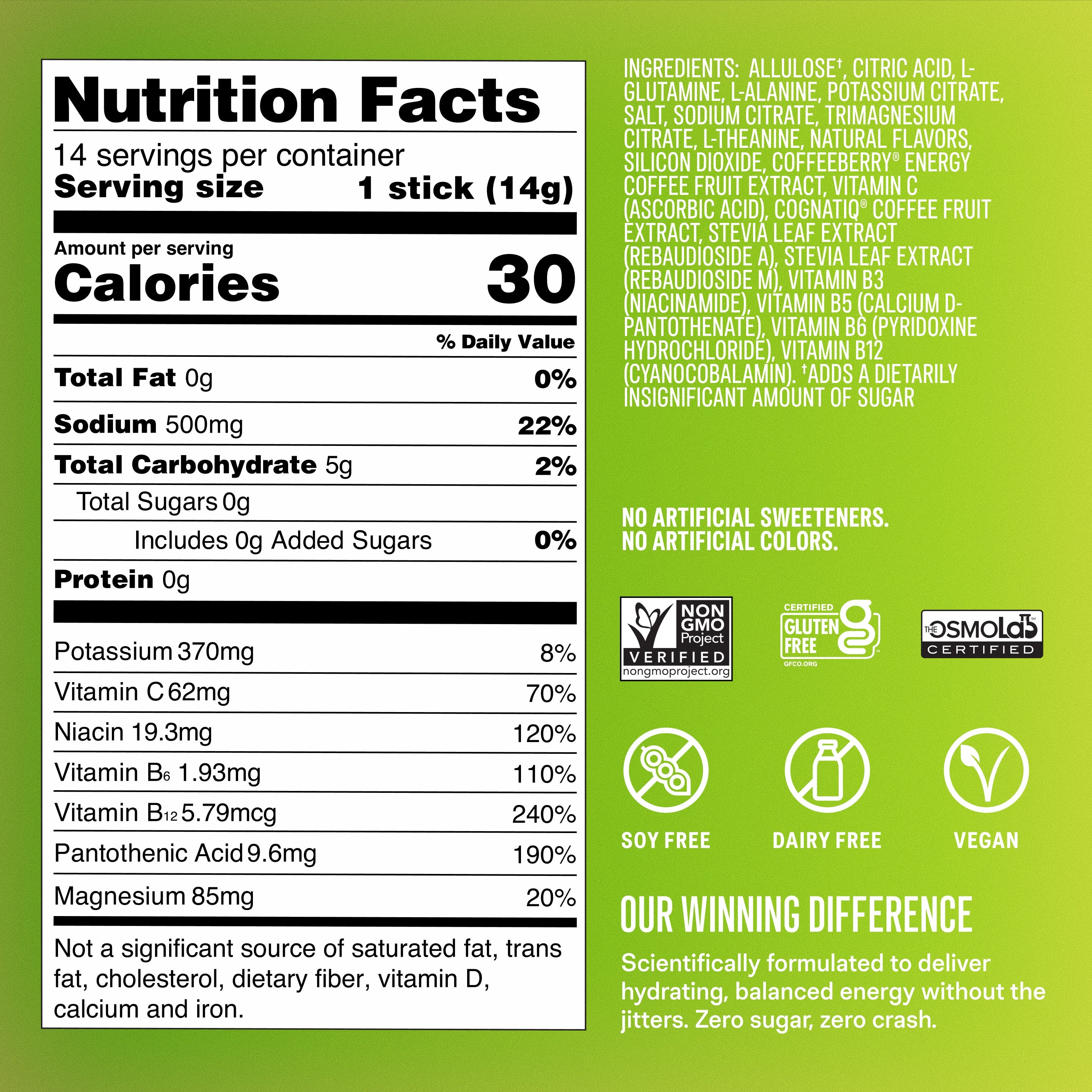 Lime Margarita Sugar-Free Energy Multiplier® - Fresh Taste Electrolyte Powder