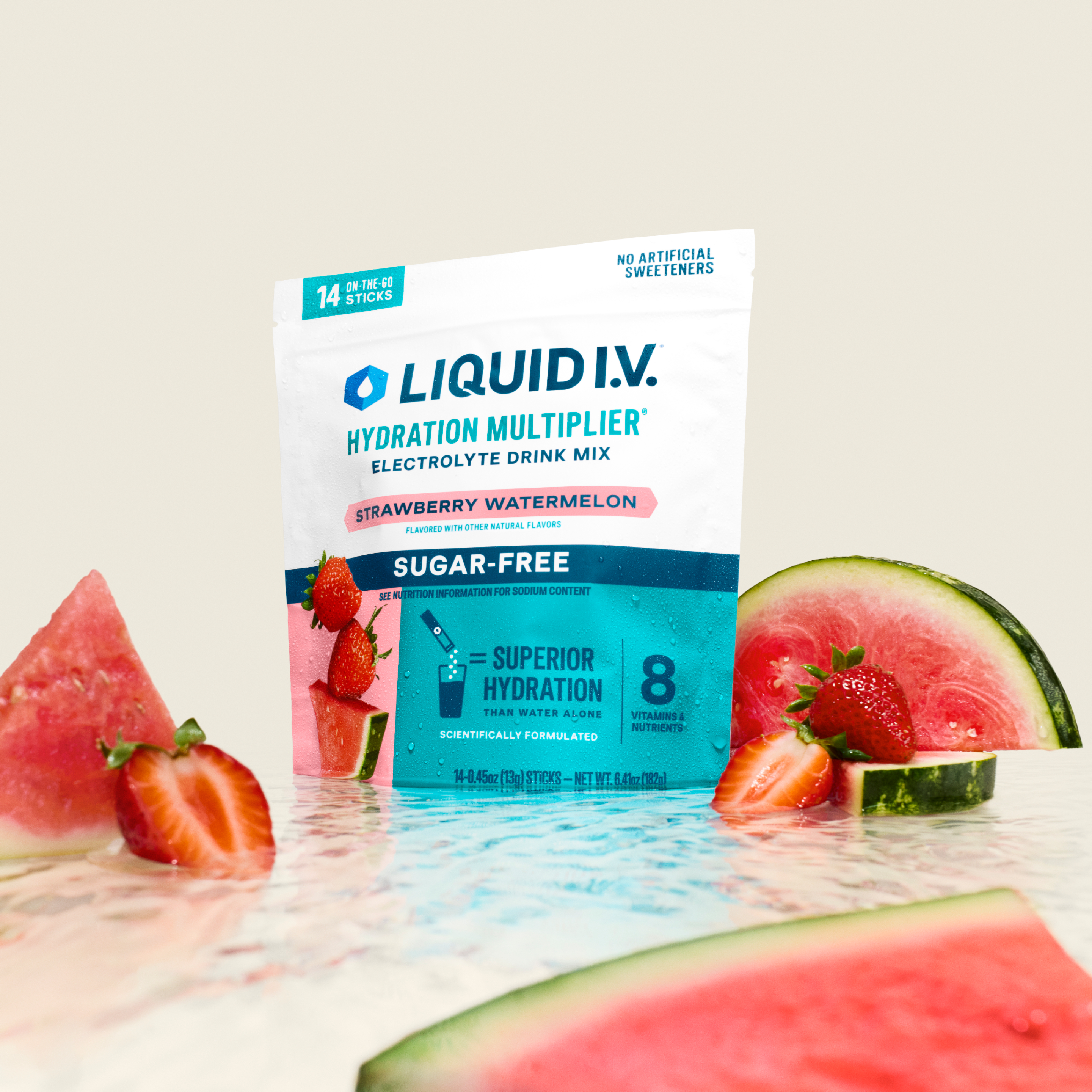 Strawberry Watermelon Hydration Multiplier® Sugar-Free - Quick Mix Hydration For Office Days